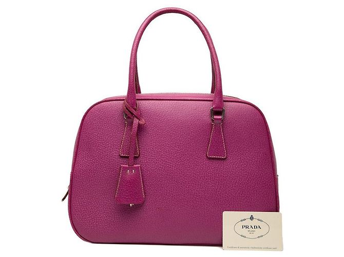 Sac à main Prada avec plaque logo triangle Rose - vue 7
