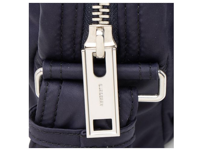 Bolsa Messenger Burberry em nylon com logo e zíper Azul - vista 10