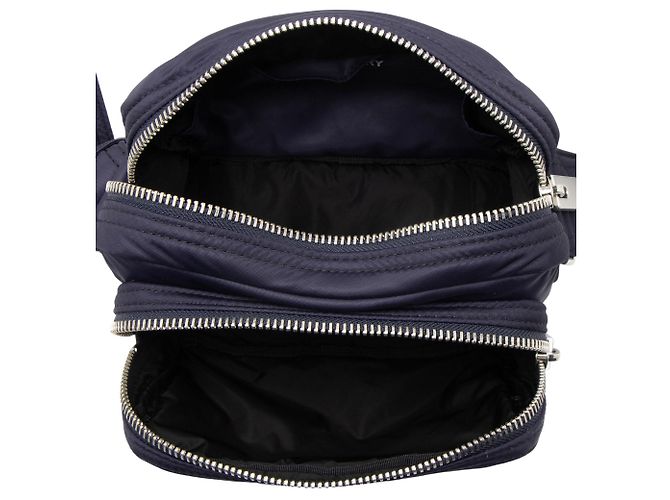 Bolsa Messenger Burberry em nylon com logo e zíper Azul - vista 7