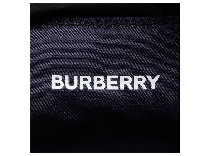 Bolsa Messenger Burberry em nylon com logo e zíper Azul - vista 8