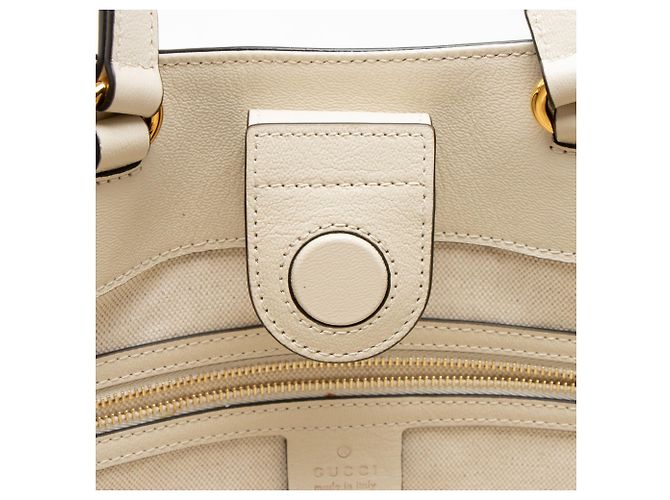 Sac Tote Large Gucci en cuir Horsebit 1955 avec chaîne Blanc - vue 9