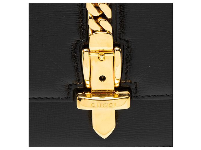 Borsa a tracolla piccola Gucci Leather Sylvie 1969 Nero - vista 10