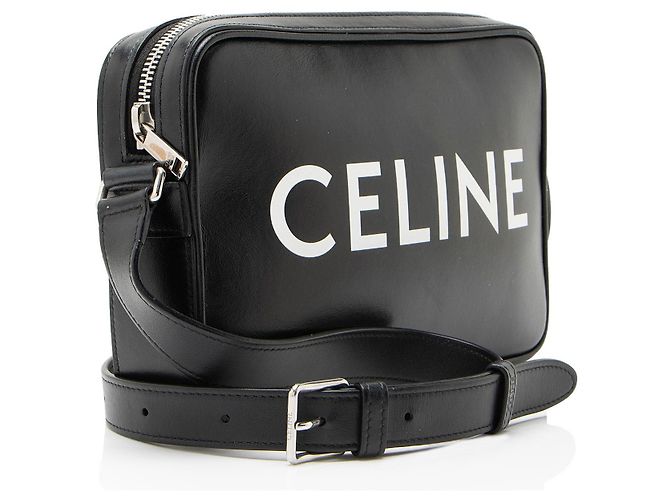 Céline Celine Smooth Calfskin Logo Print Medium Messenger - vista 2