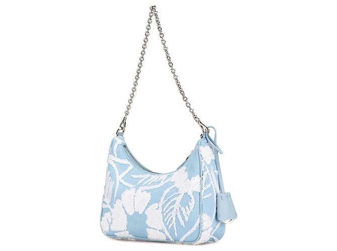 Prada Re-Edition 2000 Embroidered Mini Chain Bag Blue - view 2