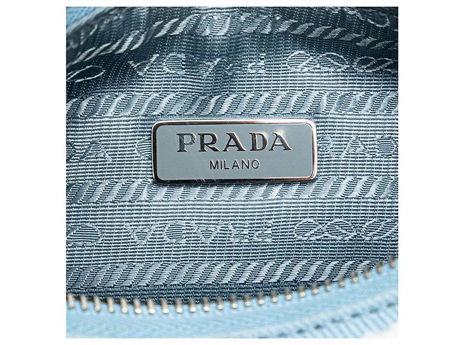Prada Re-Edition 2000 Embroidered Mini Chain Bag Blue - view 5