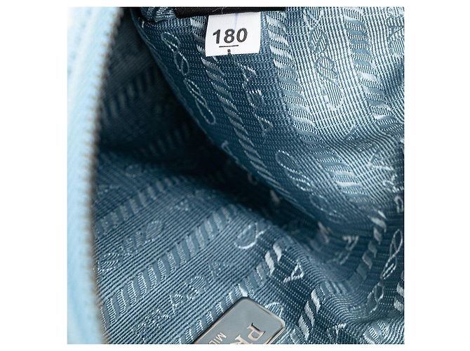 Prada Re-Edition 2000 Embroidered Mini Chain Bag Blue - view 7