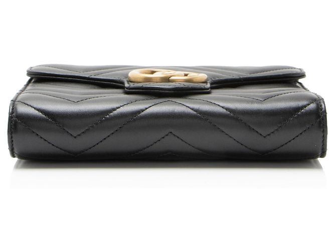 Gucci GG Marmont Wallet on Chain aus gestepptem Leder Schwarz - Ansicht 4