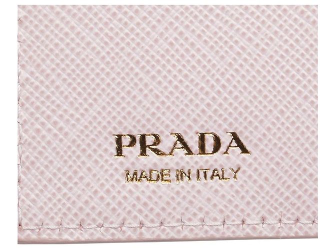 Portafoglio bi-fold Prada logo embossed Rosa - vista 10