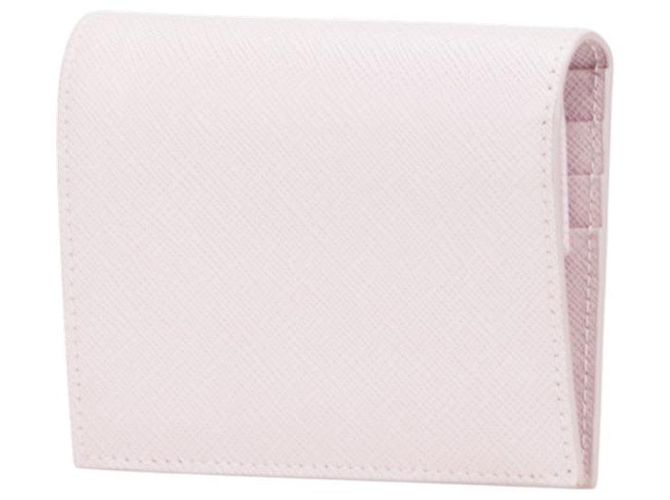 Portafoglio bi-fold Prada logo embossed Rosa - vista 2