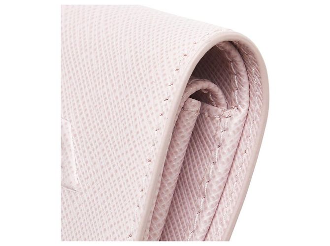 Portafoglio bi-fold Prada logo embossed Rosa - vista 4