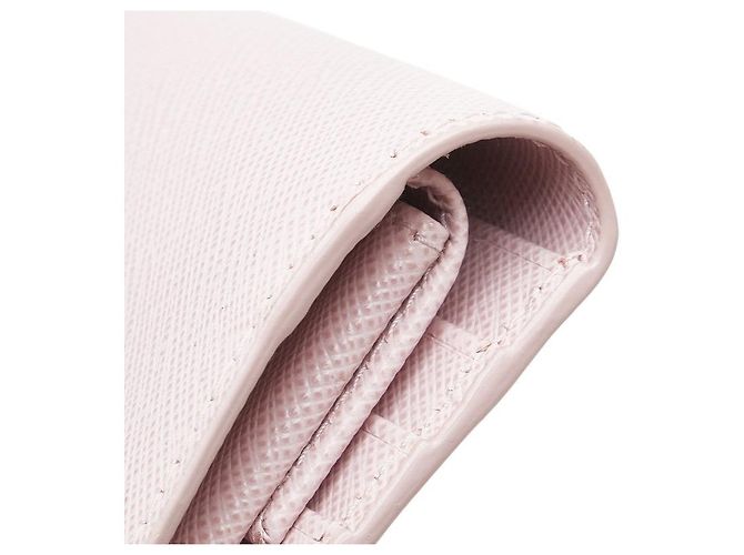 Portafoglio bi-fold Prada logo embossed Rosa - vista 5