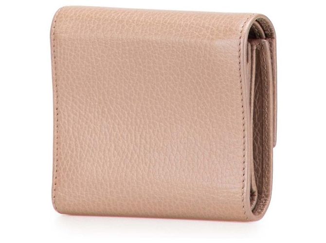 Cartera Gucci GG Marmont Tri-fold Castaño Beige - vista 2