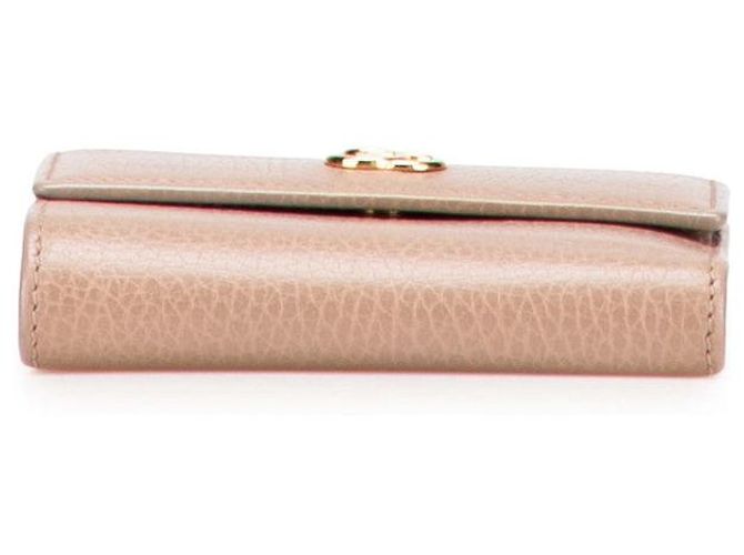 Cartera Gucci GG Marmont Tri-fold Castaño Beige - vista 3