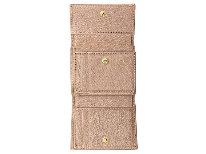 Cartera Gucci GG Marmont Tri-fold Castaño Beige - vista 6