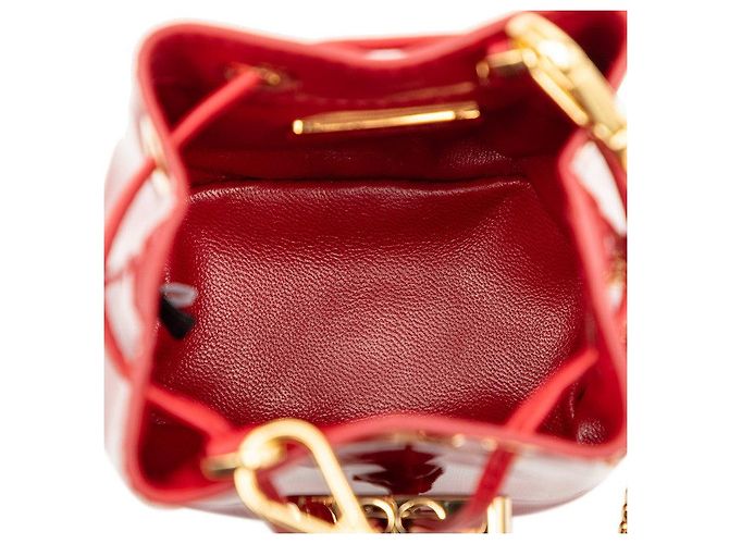 Prada Triangle Logo Mini Chain Shoulder Pouch Red - view 4