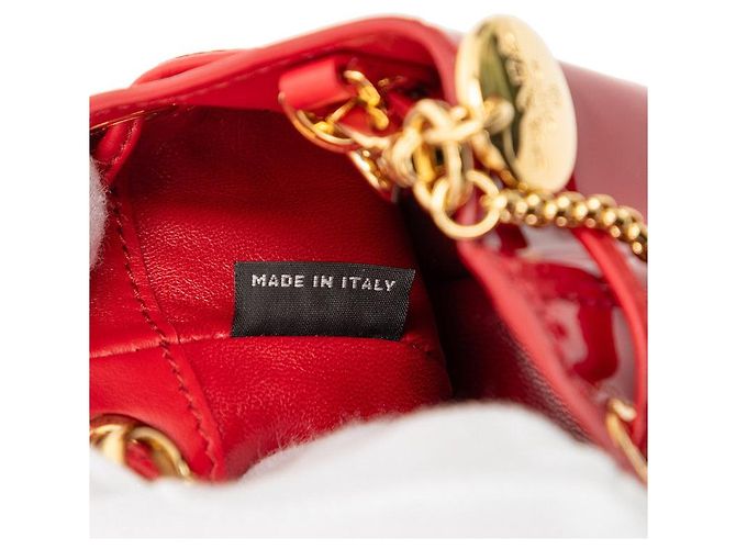 Prada Triangle Logo Mini Chain Shoulder Pouch Red - view 7