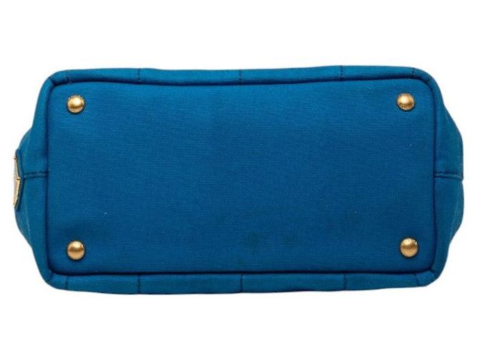 Prada Canapa Triangle Logo Handtasche Blau - Ansicht 3