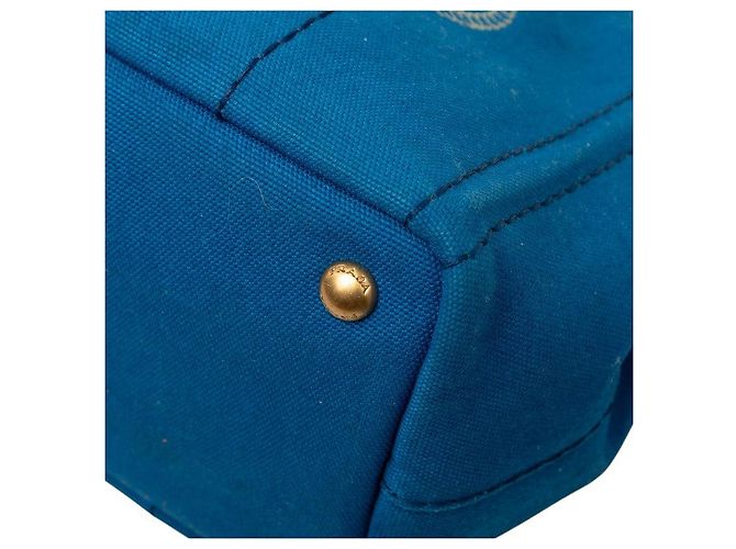Prada Canapa Triangle Logo Handtasche Blau - Ansicht 4