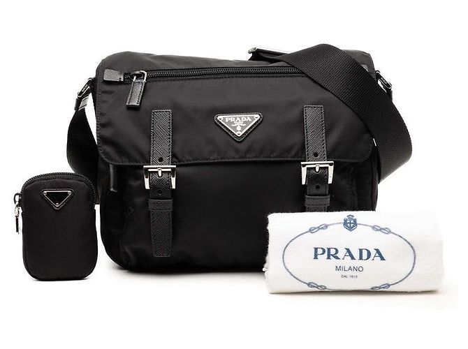 Borsa a tracolla Prada Re-Nylon con logo triangolare Nero - vista 6