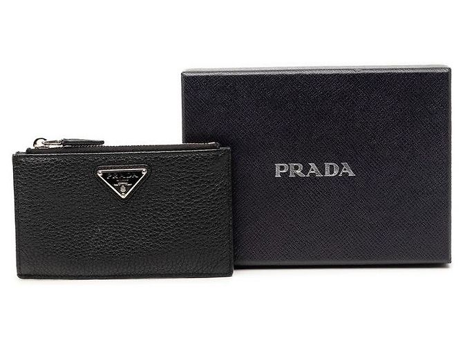 Prada Kartenetui mit Dreieckslogo Schwarz - Ansicht 6