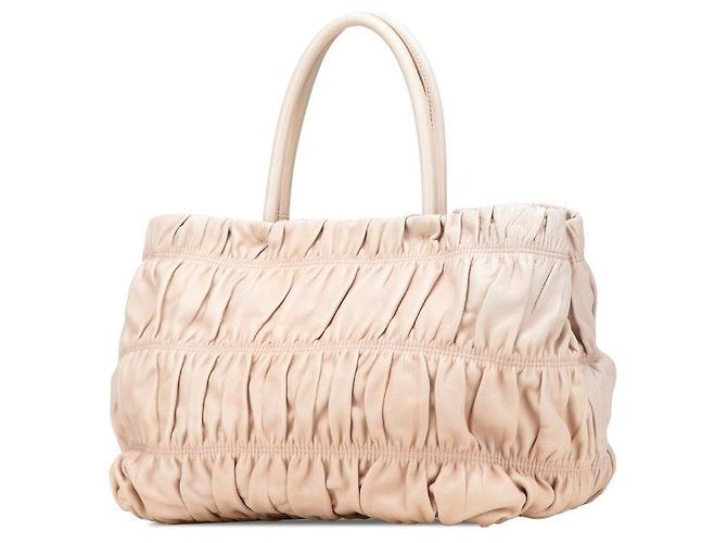 Saco Tote Prada Ribbon Marrom Bege - vista 2