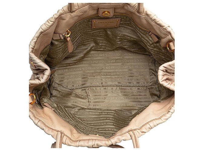Saco Tote Prada Ribbon Marrom Bege - vista 5