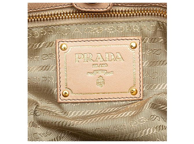Saco Tote Prada Ribbon Marrom Bege - vista 6