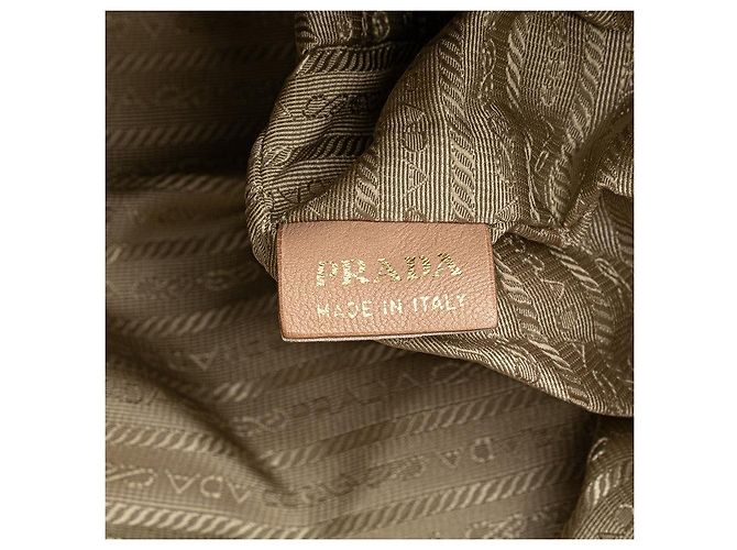 Saco Tote Prada Ribbon Marrom Bege - vista 7