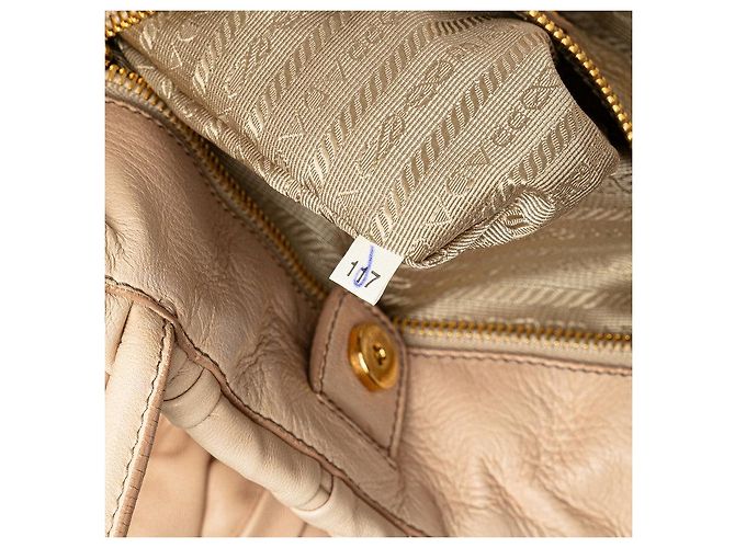 Saco Tote Prada Ribbon Marrom Bege - vista 8