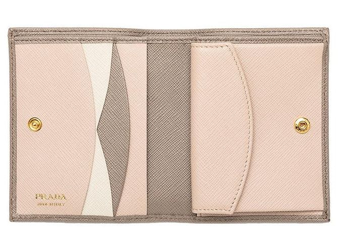 Cartera Prada Saffiano Bi-fold Gris - vista 5