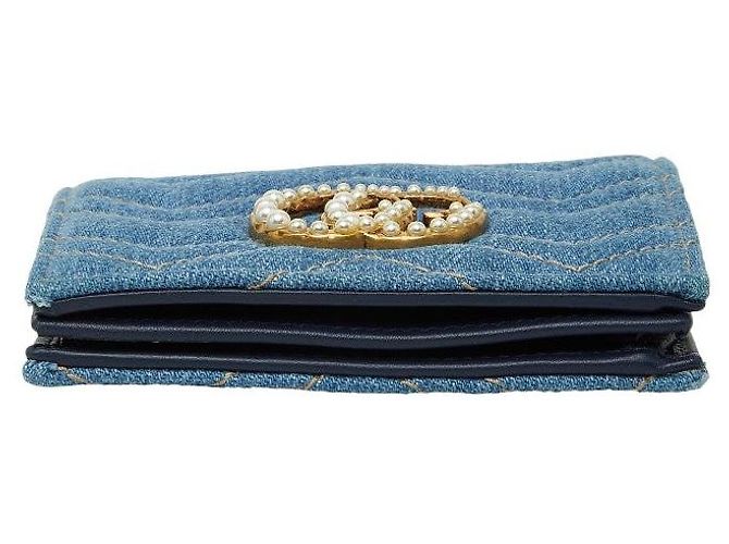 Cartera compacta bi-fold Gucci GG Marmont Azul - vista 3