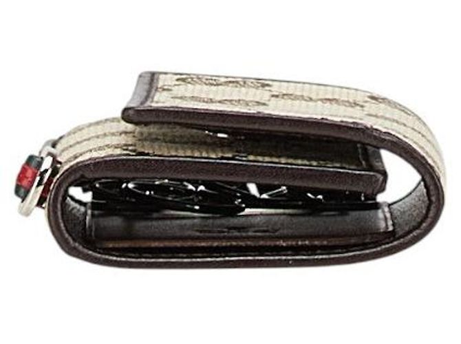 Portachiavi Gucci GG Canvas 6 ganci Marrone Beige - vista 3
