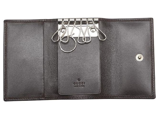 Portachiavi Gucci GG Canvas 6 ganci Marrone Beige - vista 4