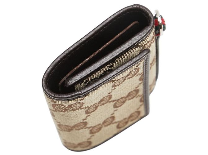 Portachiavi Gucci GG Canvas 6 ganci Marrone Beige - vista 5