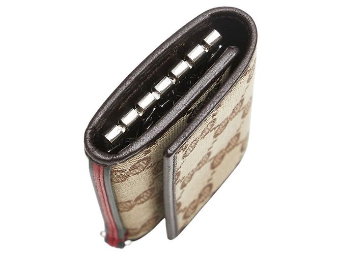 Portachiavi Gucci GG Canvas 6 ganci Marrone Beige - vista 6
