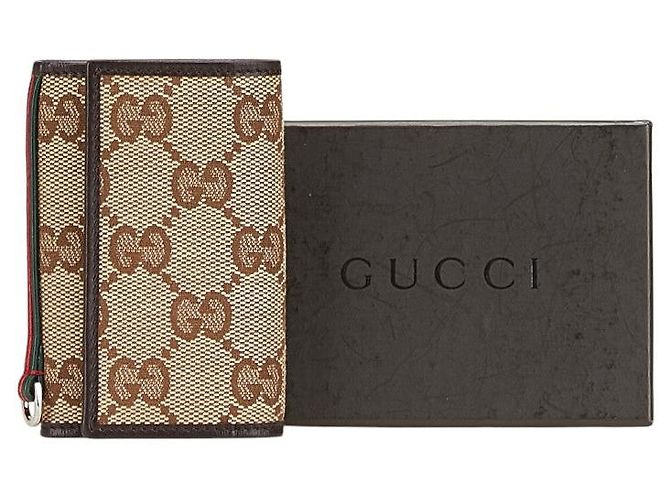 Portachiavi Gucci GG Canvas 6 ganci Marrone Beige - vista 9