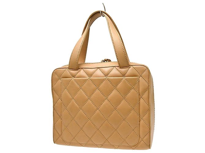Chanel Surpique Zip Around Satchel Steppleder Medium Beige - Ansicht 2