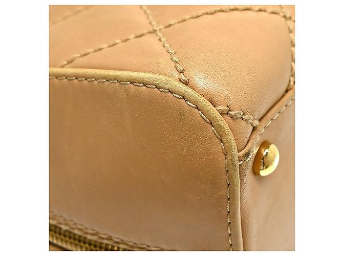 Chanel Surpique Zip Around Satchel Steppleder Medium Beige - Ansicht 6