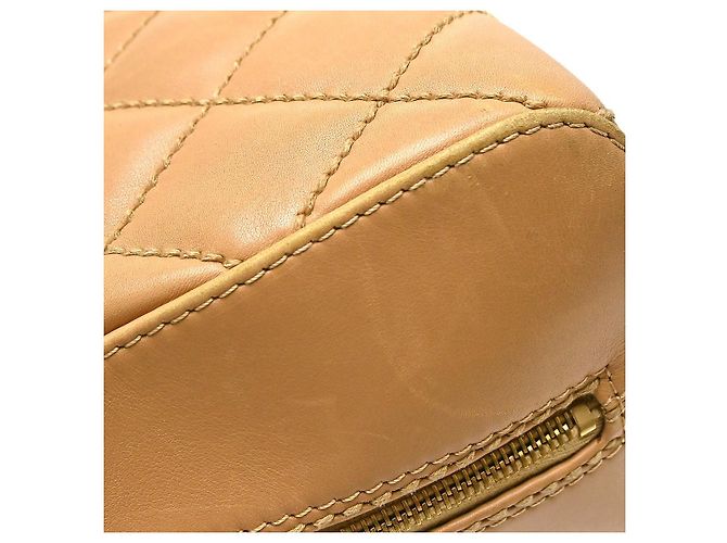 Chanel Surpique Zip Around Satchel Steppleder Medium Beige - Ansicht 7