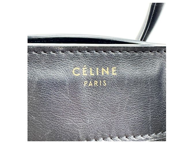 Céline Celine Luggage em couro gofrado Micro Preto - vista 6