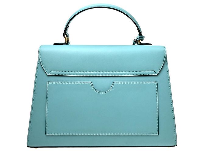 Gucci Padlock Top Handle Leather Medium Blu - vista 2