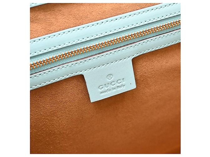 Gucci Padlock Top Handle Leather Medium Blu - vista 4