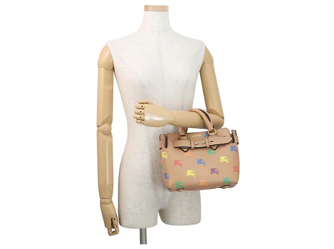Borsa a mano in pelle Burberry Marrone Multicolore - vista 4