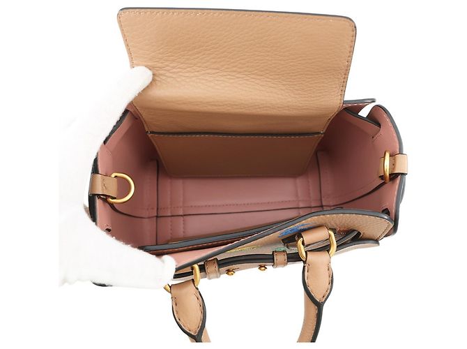 Borsa a mano in pelle Burberry Marrone Multicolore - vista 6