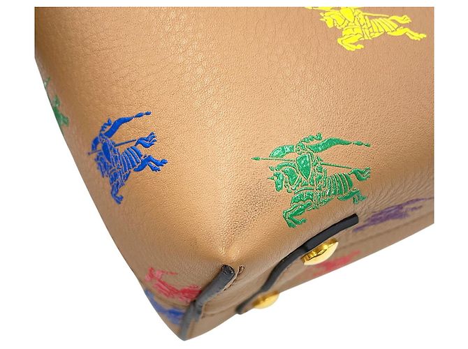 Borsa a mano in pelle Burberry Marrone Multicolore - vista 7