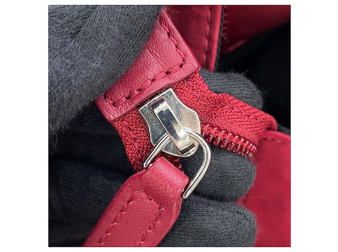 Borsa Tote MCM Visetos in nylon e pelle borchiata Bordò - vista 15