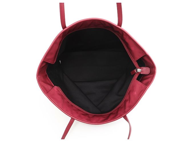 Borsa Tote MCM Visetos in nylon e pelle borchiata Bordò - vista 5