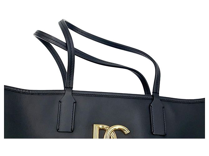 Dolce & Gabbana FEFE Medium Leder Tote Bag Schwarz - Ansicht 11