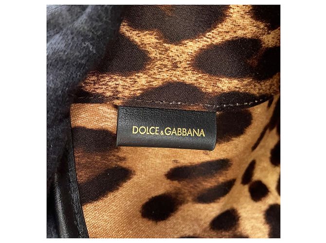 Dolce & Gabbana FEFE Medium Leder Tote Bag Schwarz - Ansicht 15