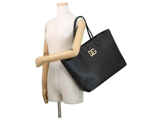 Dolce & Gabbana FEFE Medium Leder Tote Bag Schwarz - Ansicht 4